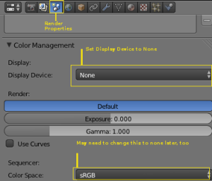 Blender 2.67 Color Management settings for Second Life sculptie UV maps