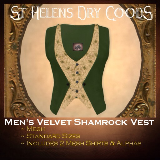 Men's Green Velvet Shamrock Vest
